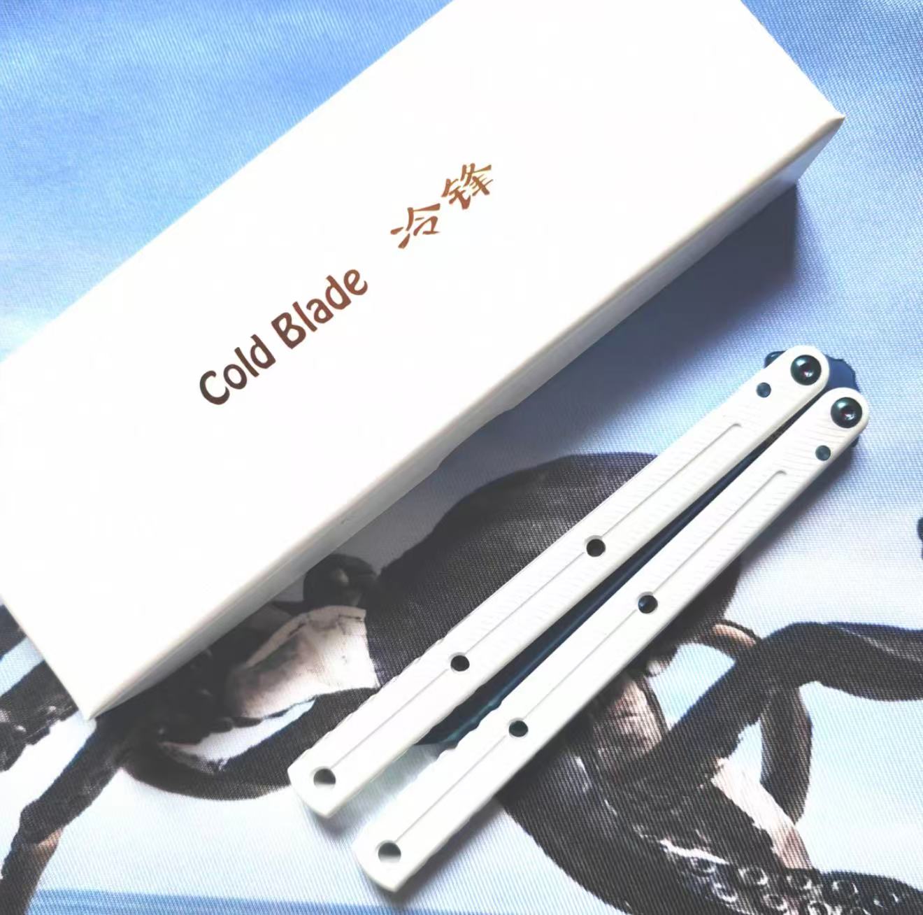 Cold Blade Kraken Balisong Ceramic Coating Aluminum Alloy Handle Stainless Steel Step Fake Blade Bushing