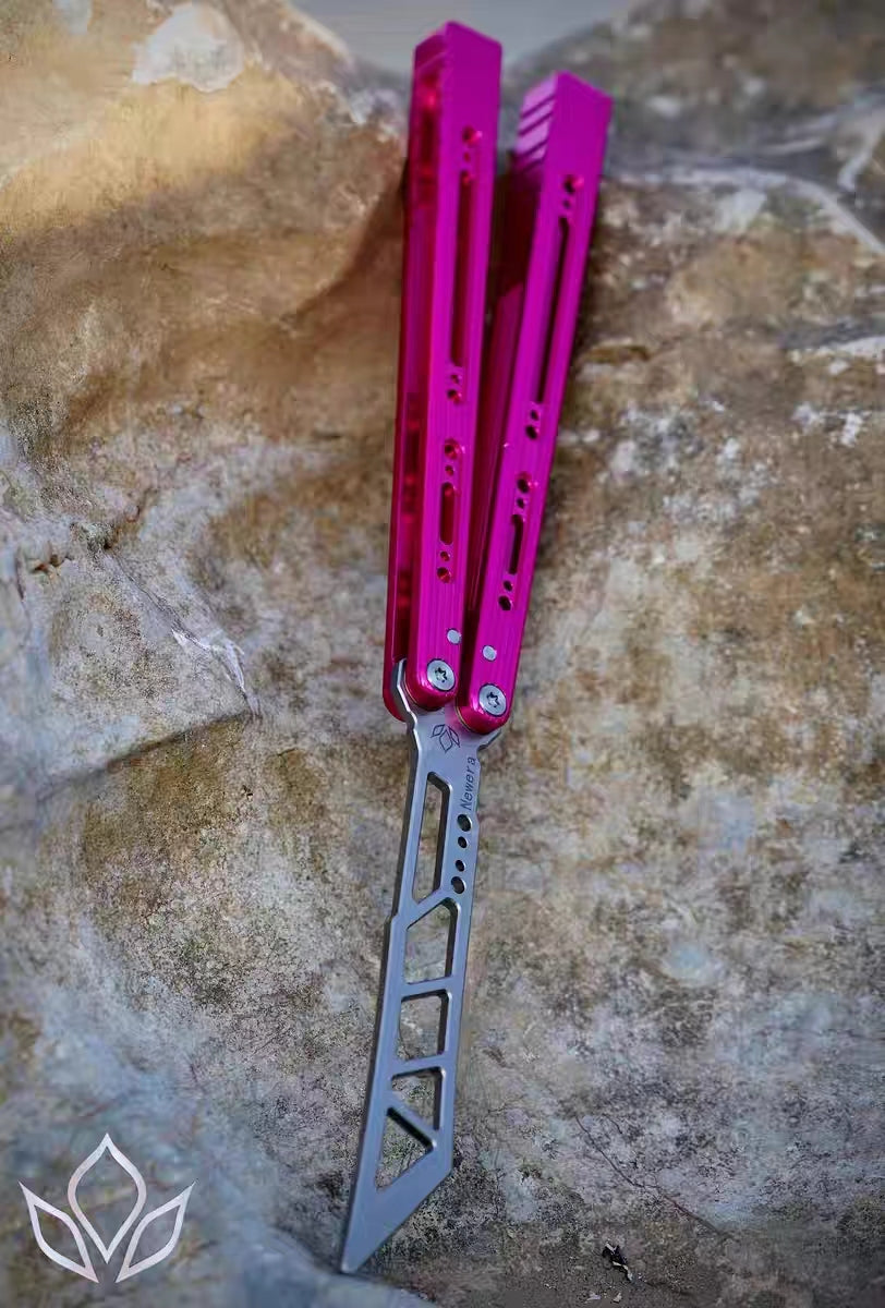 Newera Sunshine Balisong Aluminum Handle Stainles Steel Blade Trainer Bushing
