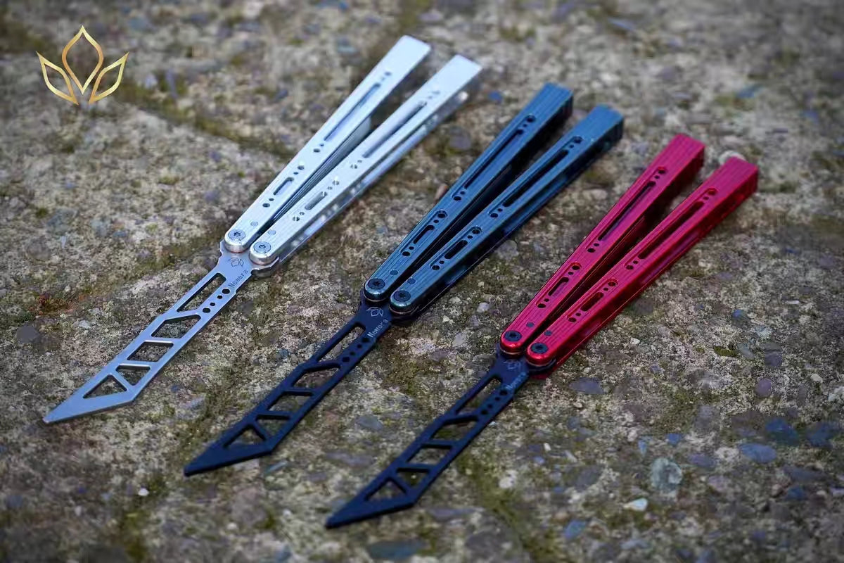 Newera Sunshine Balisong Aluminum Handle Stainles Steel Blade Trainer Bushing
