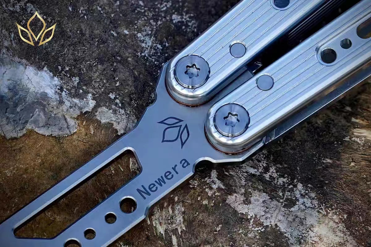 Newera Sunshine Balisong Aluminum Handle Stainles Steel Blade Trainer Bushing