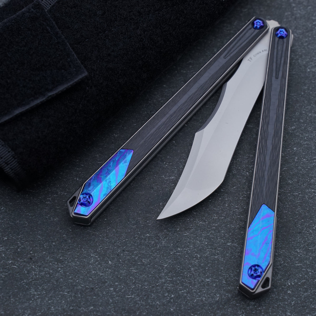 To Follow Crisis Balisong Titanium-6AI-4V Handle M390 Stainless Steel Blade Bushing