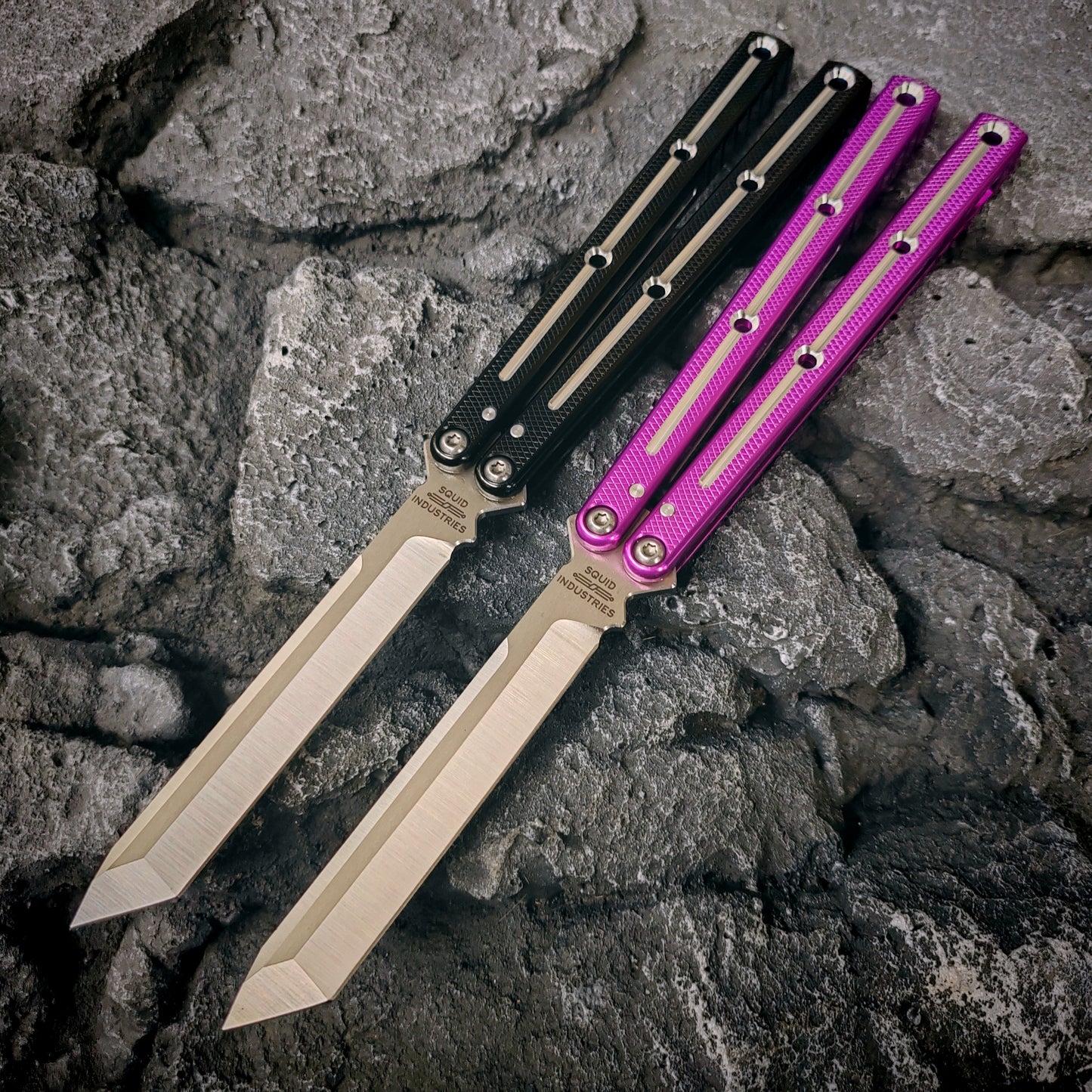 Baliplus 7075 Glossy Bright Slot Kraken V3 Aluminum Balisong Stainless Steel Blade Clone Bushing
