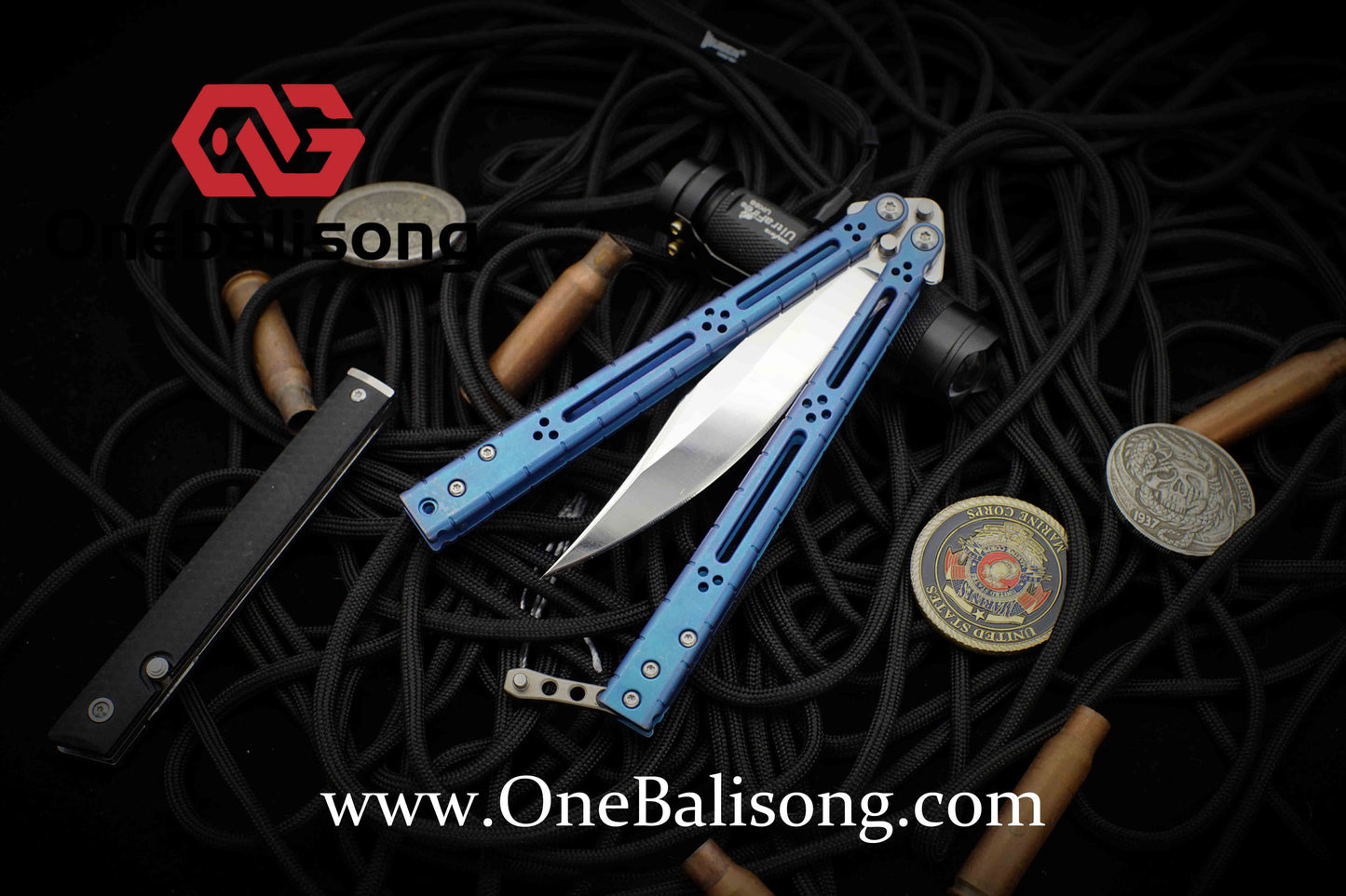 theone HOM bas clone Titanium alloy-handle stainless steel blade bushings Sandwich structure