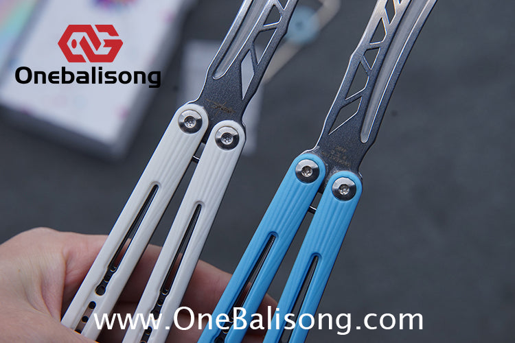 Banshu Creation Laser Original Balisong ABS Plastic Scales+Steel Lining Handle 440c Stainless Steel Blade Bushings