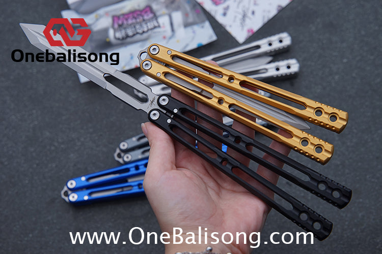 Banshu Creation 8802 Original Balisong 7075 Aluminum Alloy Handle 440C Stainless Steel Blade Bushings
