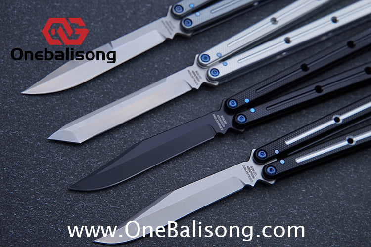 Blue River Glossy Kraken 7075 Aluminum Handle Titanium Alloy Screws Balisong Stainless Steel Blade Clone Bushing