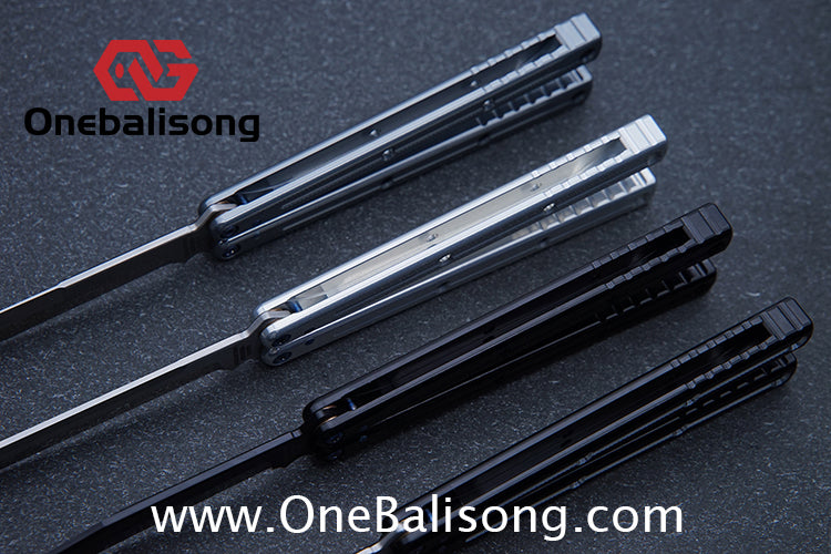 Blue River Glossy Kraken 7075 Aluminum Handle Titanium Alloy Screws Balisong Stainless Steel Blade Clone Bushing