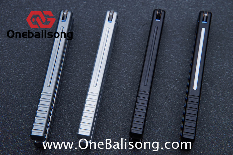 Blue River Glossy Kraken 7075 Aluminum Handle Titanium Alloy Screws Balisong Stainless Steel Blade Clone Bushing