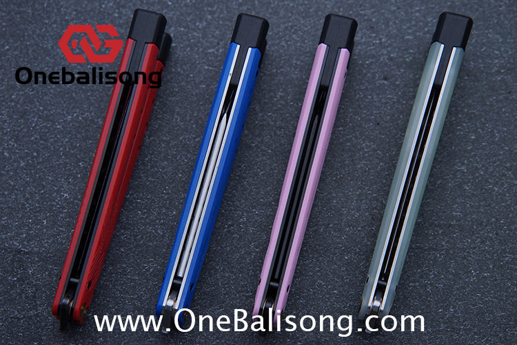 Baliplus BM99 Necron Balisong Clone Sandwich Titanium/G10+Stainless Steel Handle Live/Fake Blade Bushing