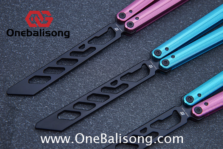 Armed Shark Pacific Ocean Balisong 7075 Aluminum Alloy Handle 5Cr15 Stainless Steel Trainer Blade