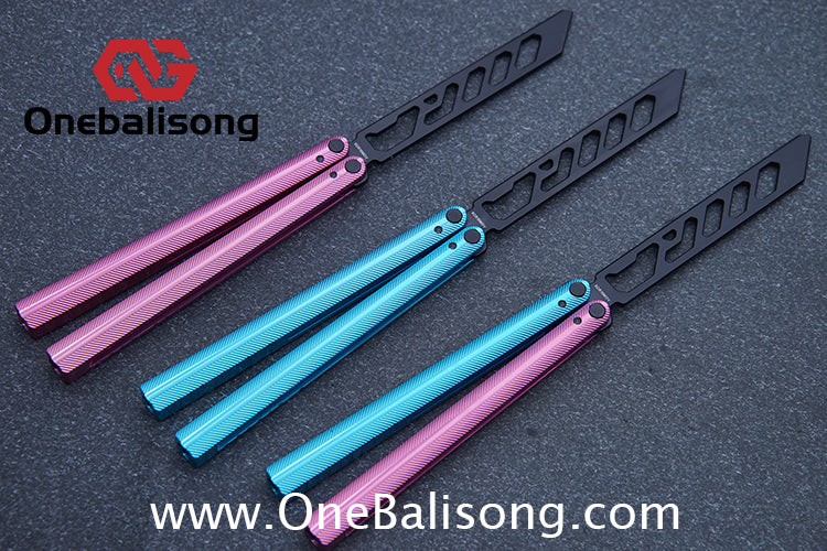 Armed Shark Pacific Ocean Balisong 7075 Aluminum Alloy Handle 5Cr15 Stainless Steel Trainer Blade