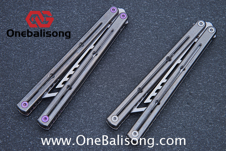 ARMED SHARK Sandwich Titanium Kraken Clone TC4 Titanium Alloy Handle 5CR15 Stainless Steel Blade Bushing