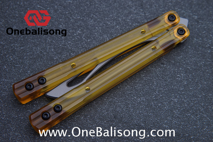 ARMED SHARK PEI Orca Balisong Clone Integrated Handle Made Of PEI Material TC4 Titanium Alloy Blade Bushing