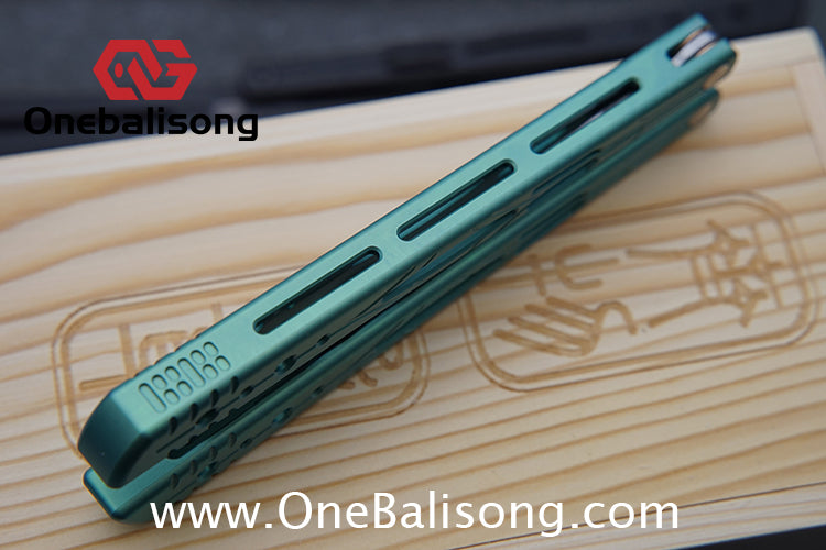 Qinglong Balisong Mengzhang Divine Lord TC4 Titanium Alloy Handle 440C Stainless Steel Blade Bushing