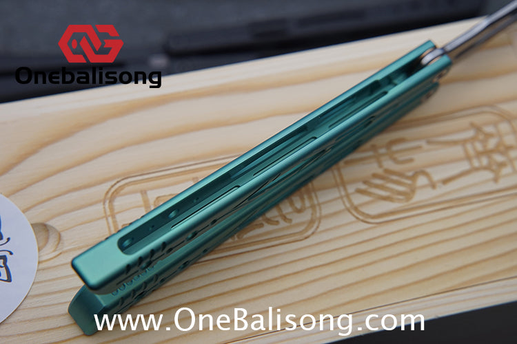 Qinglong Balisong Mengzhang Divine Lord TC4 Titanium Alloy Handle 440C Stainless Steel Blade Bushing