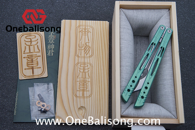 Qinglong Balisong Mengzhang Divine Lord TC4 Titanium Alloy Handle 440C Stainless Steel Blade Bushing