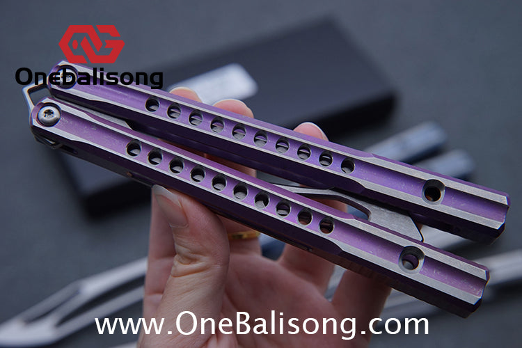 Blue River Orca Balisong Flying Butterfly Clone Titanium Alloy Handle Stainless Steel Blade
