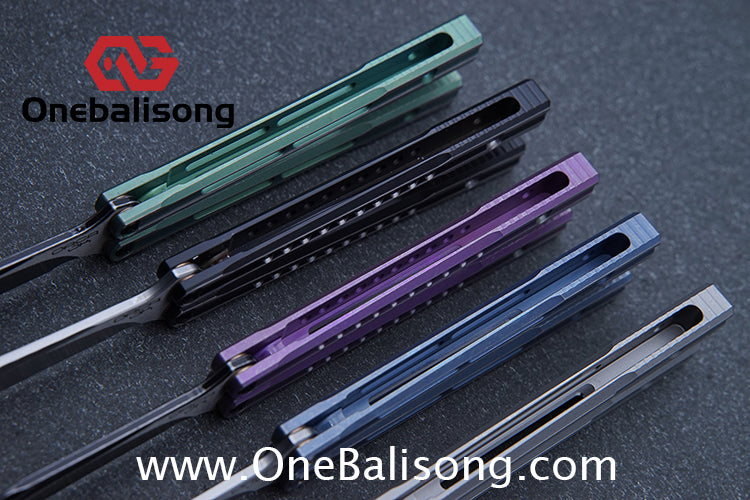 Blue River Orca Balisong Flying Butterfly Clone Titanium Alloy Handle Stainless Steel Blade