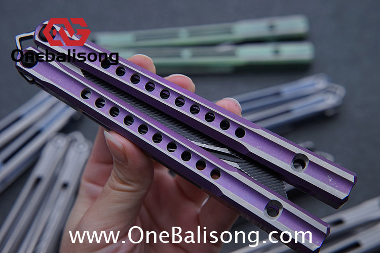 Blue River Orca Balisong Flying Butterfly Clone Titanium Alloy Handle Stainless Steel Blade
