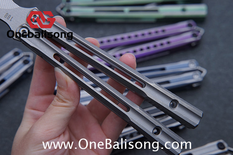 Blue River Orca Balisong Flying Butterfly Clone Titanium Alloy Handle Stainless Steel Blade
