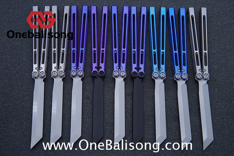 APOCALYPSE TIANQI Telesto Balisong Titanium Alloy Handle+VG10 Stainless Steel Blade Bushing