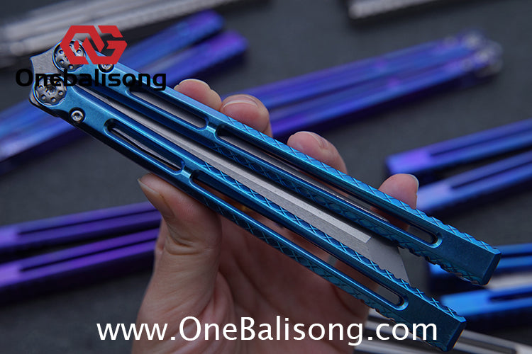 APOCALYPSE TIANQI Telesto Balisong Titanium Alloy Handle+VG10 Stainless Steel Blade Bushing