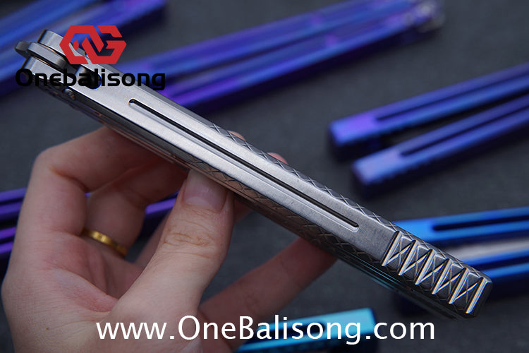 APOCALYPSE TIANQI Telesto Balisong Titanium Alloy Handle+VG10 Stainless Steel Blade Bushing