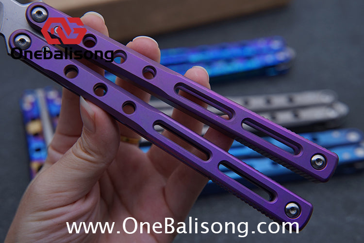 Theone Regime Balisong Titanium Alloy Handle Stainless Steel Live Blade One-piece structure Bushing