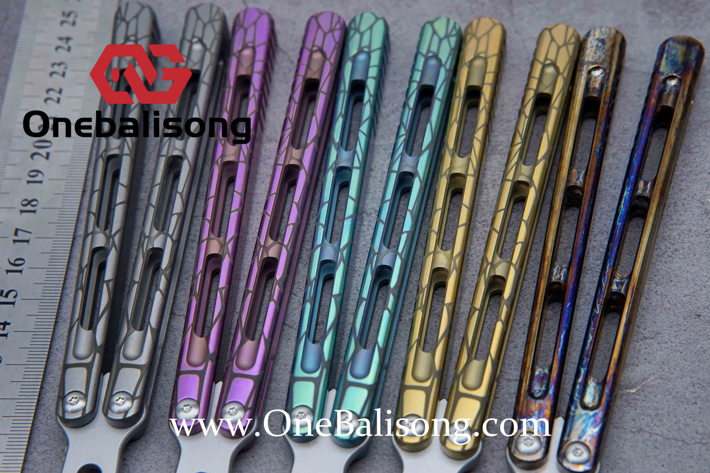 theone viper clone Titanium handle Damascus blade bushing One-piece structure