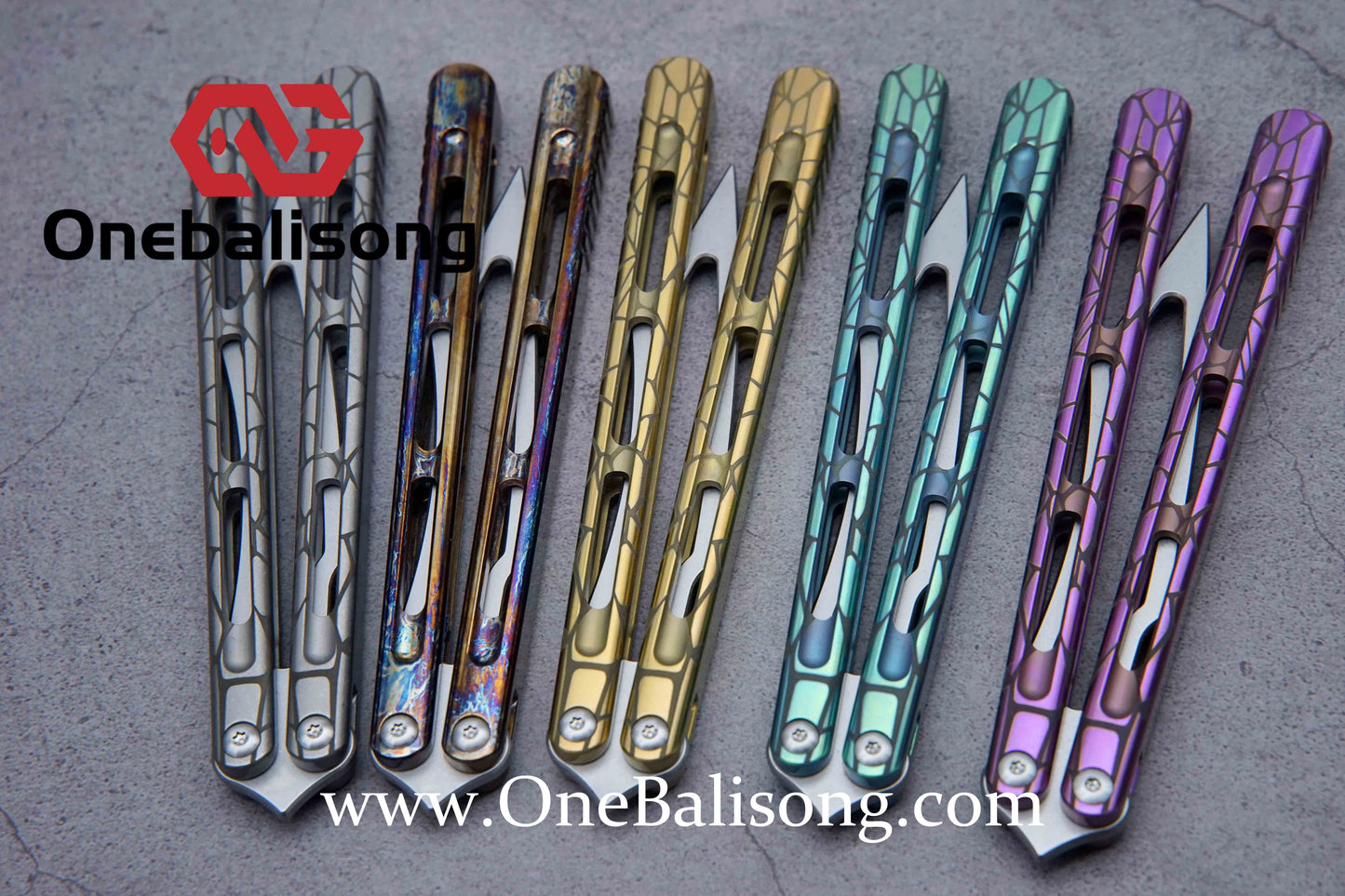 theone viper clone Titanium handle Damascus blade bushing One-piece structure