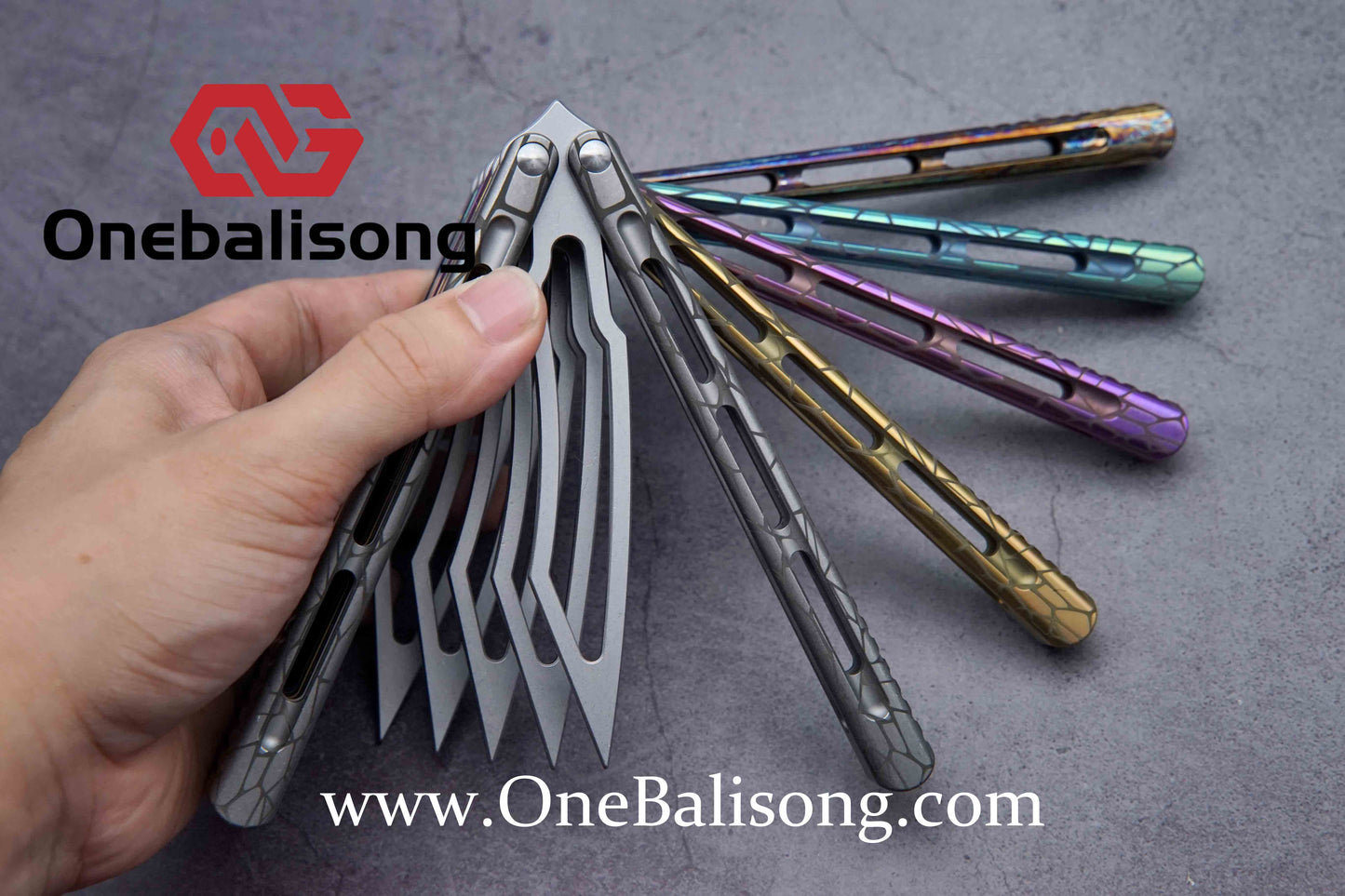 theone viper clone Titanium handle Damascus blade bushing One-piece structure