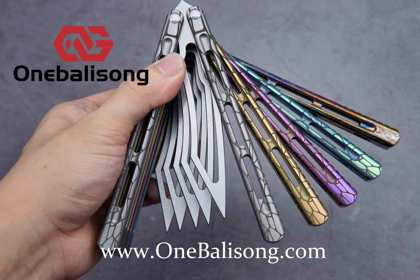 theone viper clone Titanium handle Damascus blade bushing One-piece structure