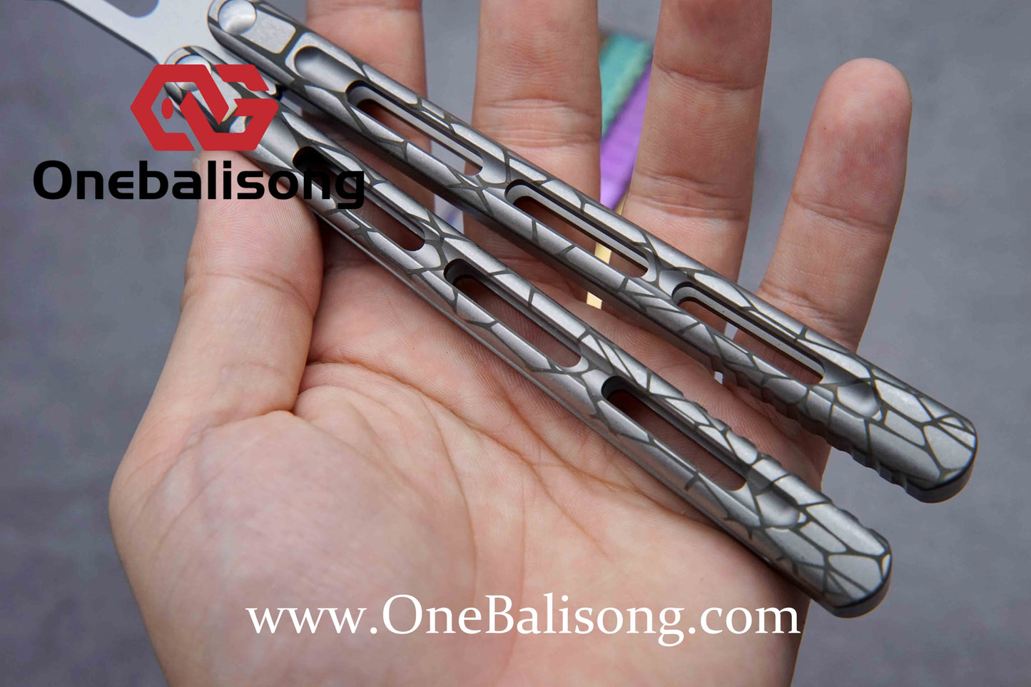 theone viper clone Titanium handle Damascus blade bushing One-piece structure