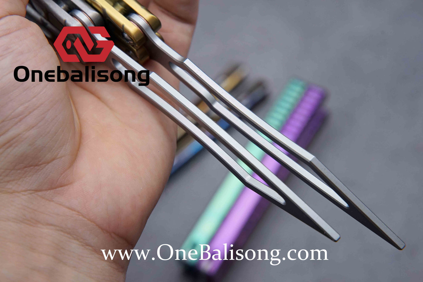 theone viper clone Titanium handle Damascus blade bushing One-piece structure