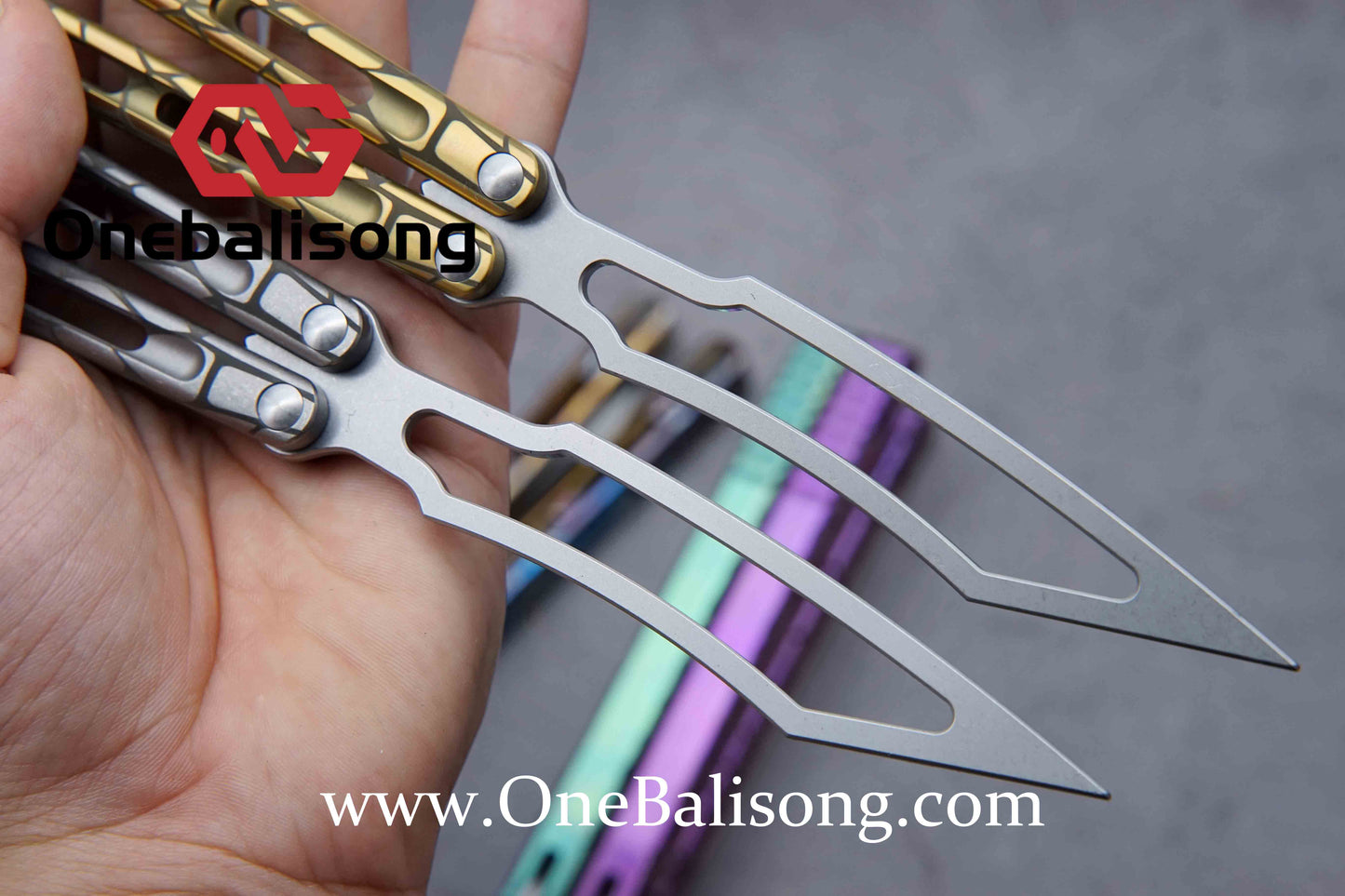 theone viper clone Titanium handle Damascus blade bushing One-piece structure