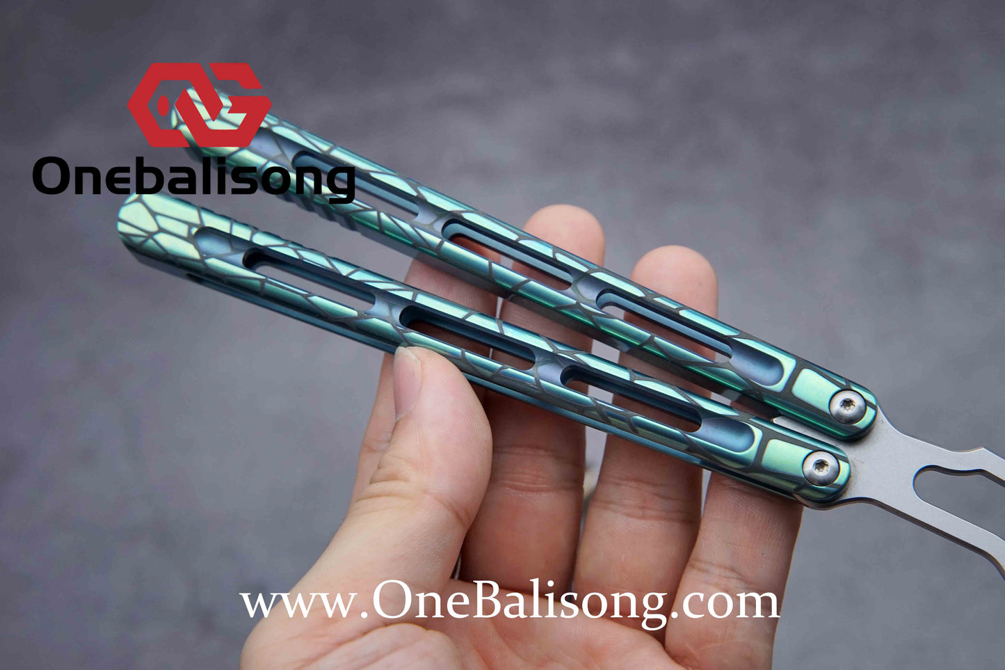 theone viper clone Titanium handle Damascus blade bushing One-piece structure