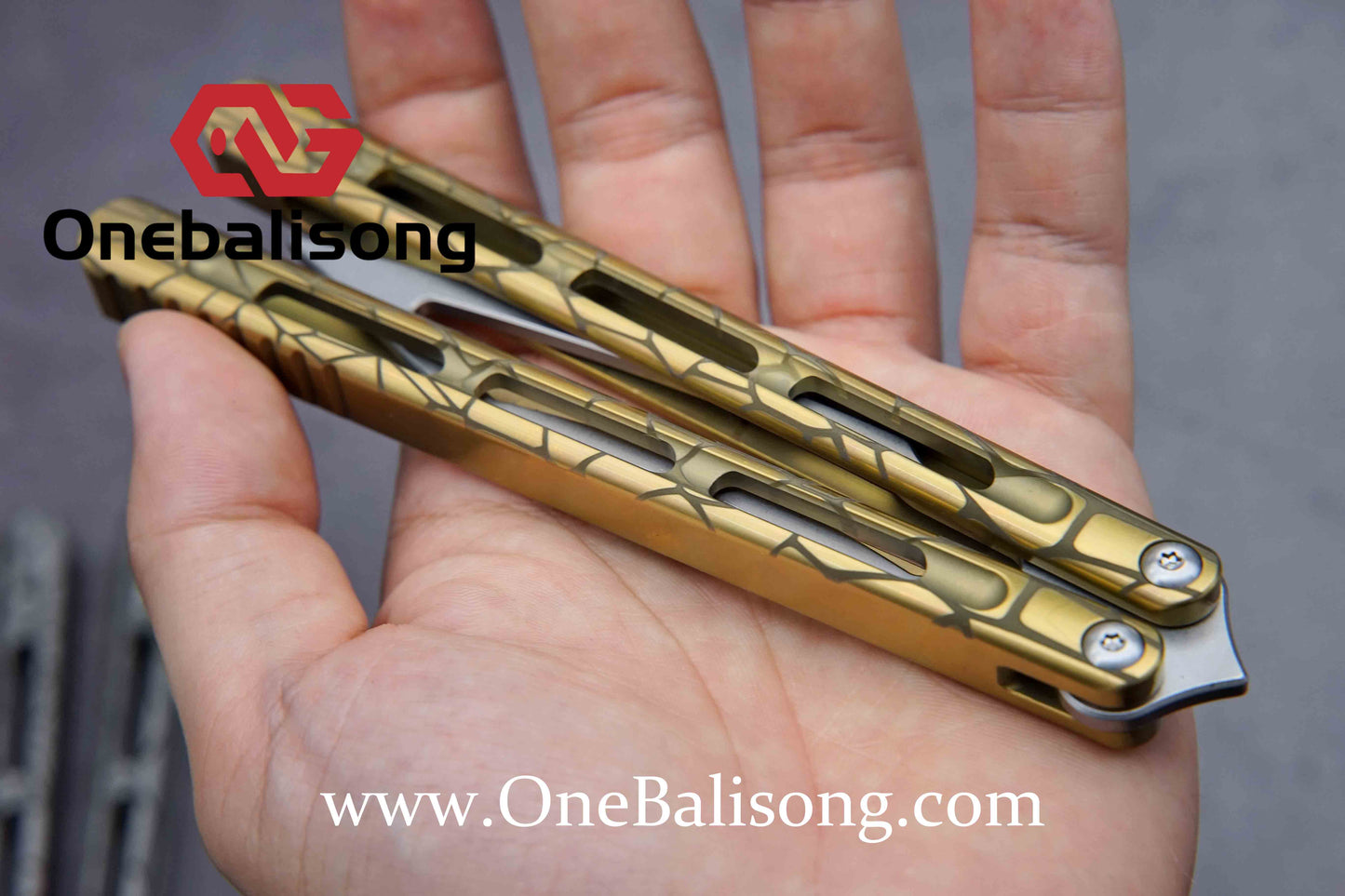 theone viper clone Titanium handle Damascus blade bushing One-piece structure