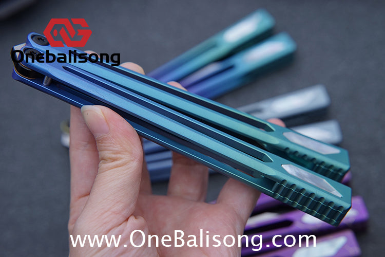 Asgard Slash God Balisong Titanium Alloy Handle Stainless Steel Blade Bushing