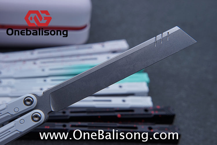Curiosity White Tiger Balisong 7075 Aluminum Alloy Ceramic Coating Handle Stainless Steel Blade Bushings