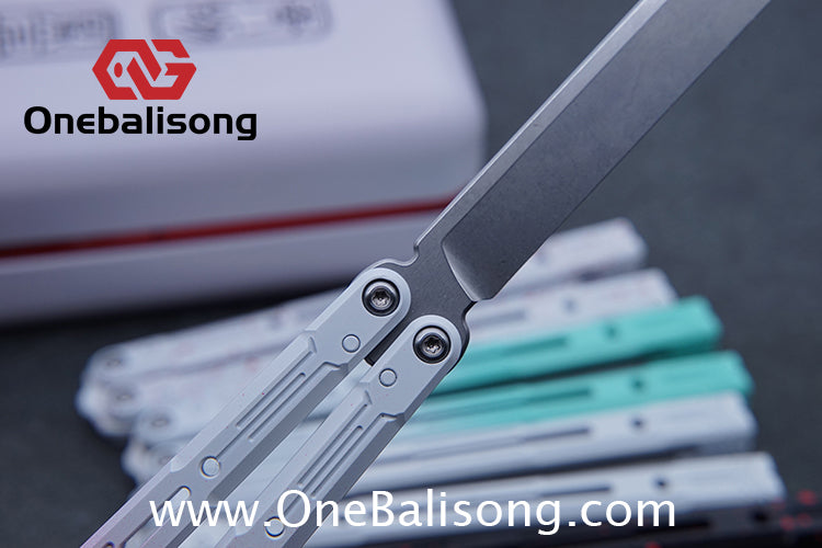 Curiosity White Tiger Balisong 7075 Aluminum Alloy Ceramic Coating Handle Stainless Steel Blade Bushings