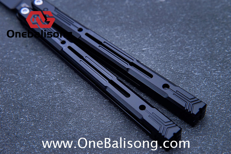 Curiosity White Tiger Balisong 7075 Aluminum Alloy Ceramic Coating Handle Stainless Steel Blade Bushings