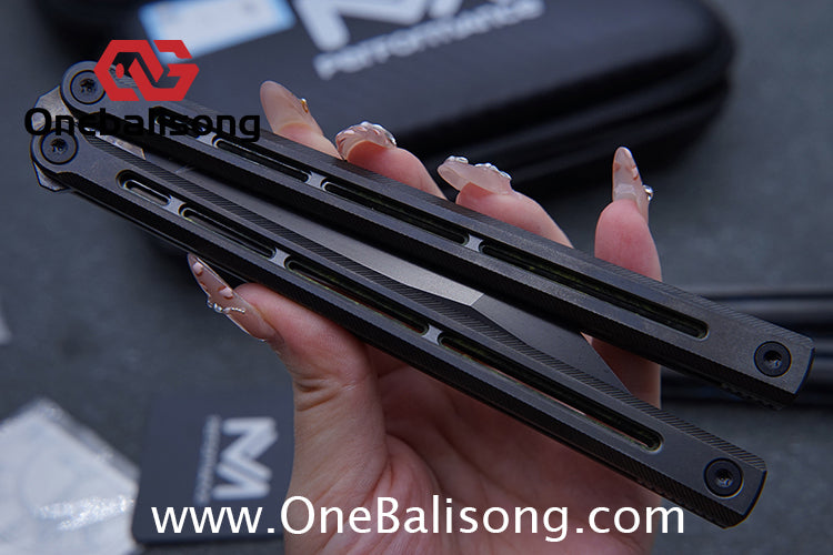 Performance Time Zero Balisong TC4 Titanium Alloy Handle 14c28N Stainless Steel Blade