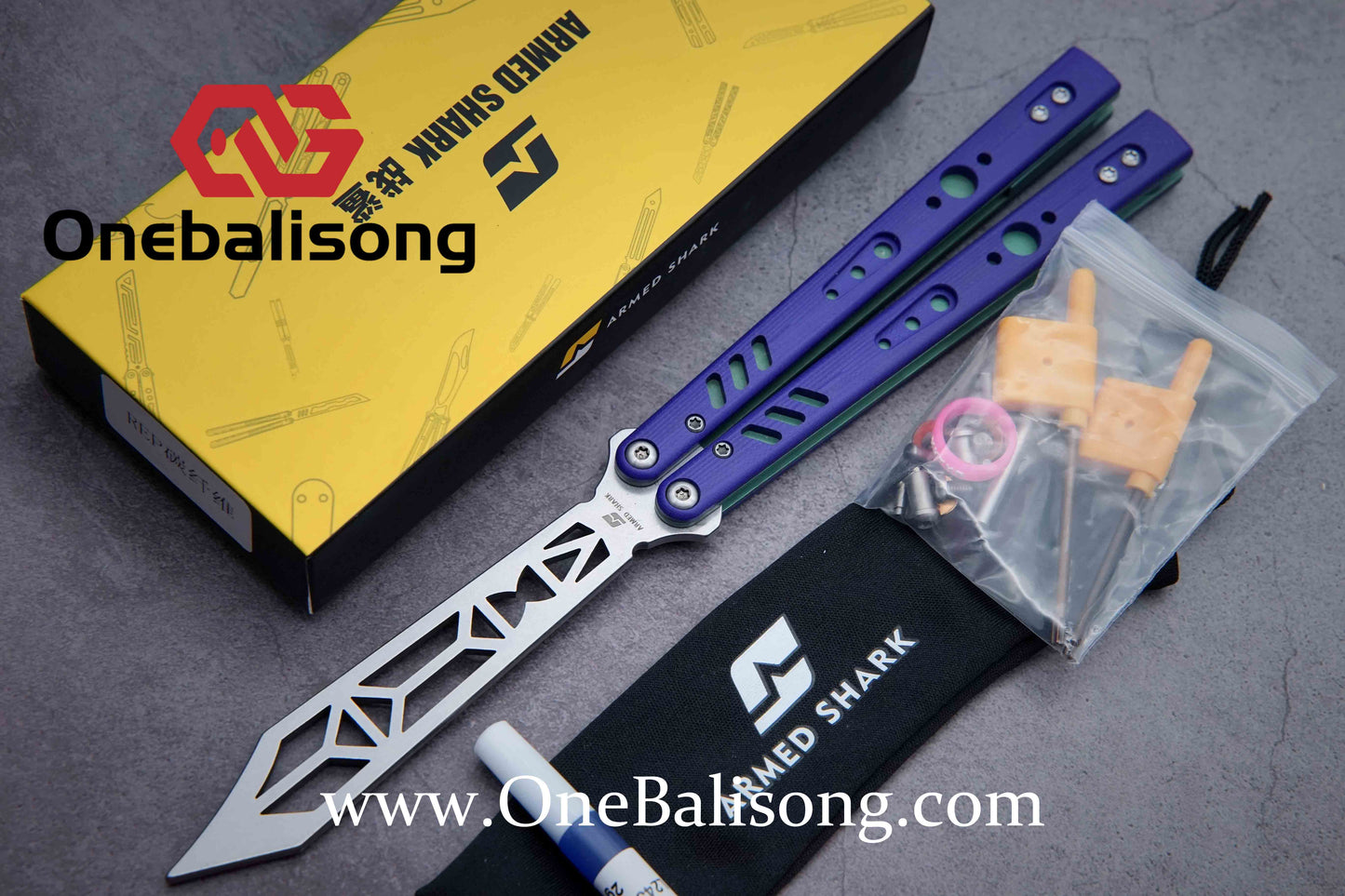 ARMED SHARK REP clone Titanium+g10 handle stainless steel blade Bushing