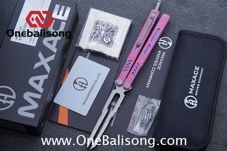 Maxace Banshee Balisong G10/PEI Patch Handle 10Cr15CoMoV Stone Washing Blade Bushing