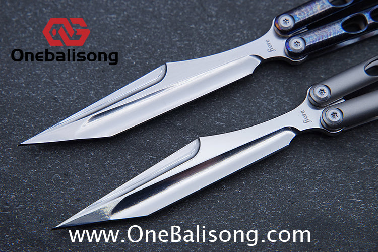 TITUS Fiore Clone Balisong Titanium Alloy Handle VG10 Stainless Steel Fake Blade Bushing