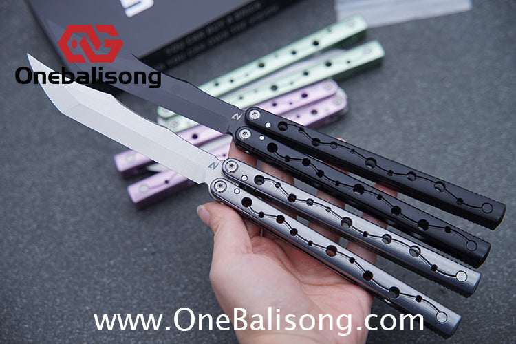 SYNC Ming Balisong Original 7075 Aluminum Alloy Handle Stainless Steel Blade Bushing