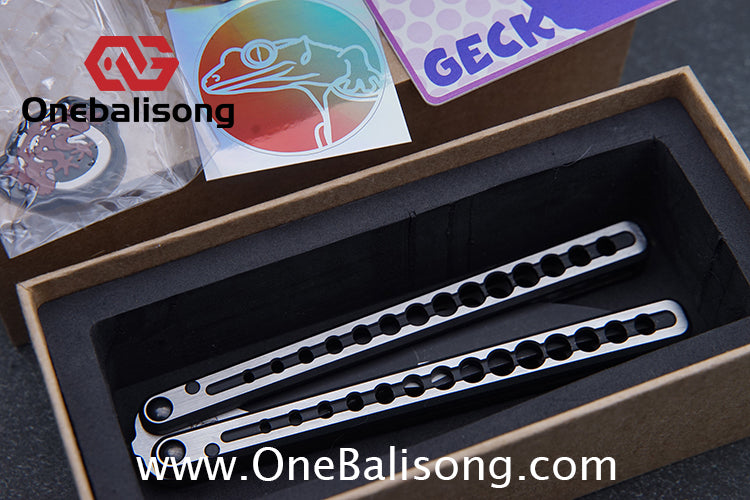 Gecko Viod Balisong Titanium Alloy Handle s35vn Stainless Steel Blade Bushing