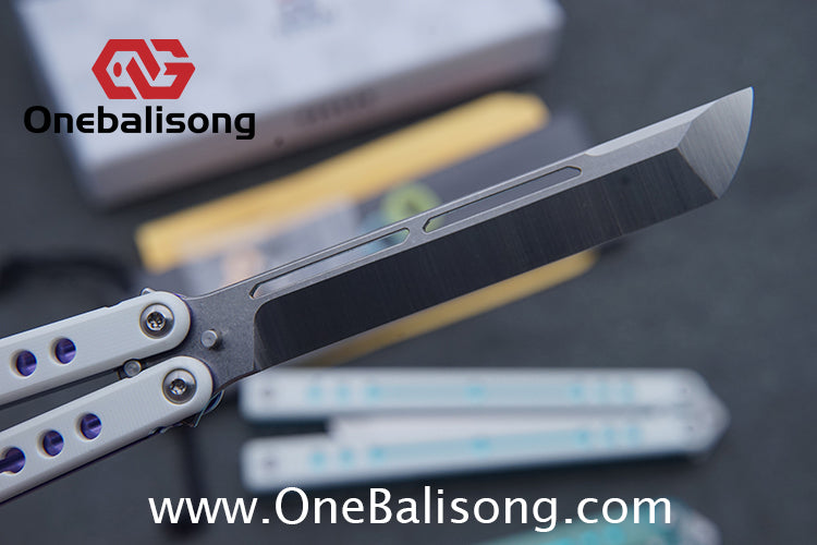 TITUS Nautilus Balisong Clone 7075 Aluminum Alloy+G10 Patch Handle Stainless Steel Fake Blade Bushing