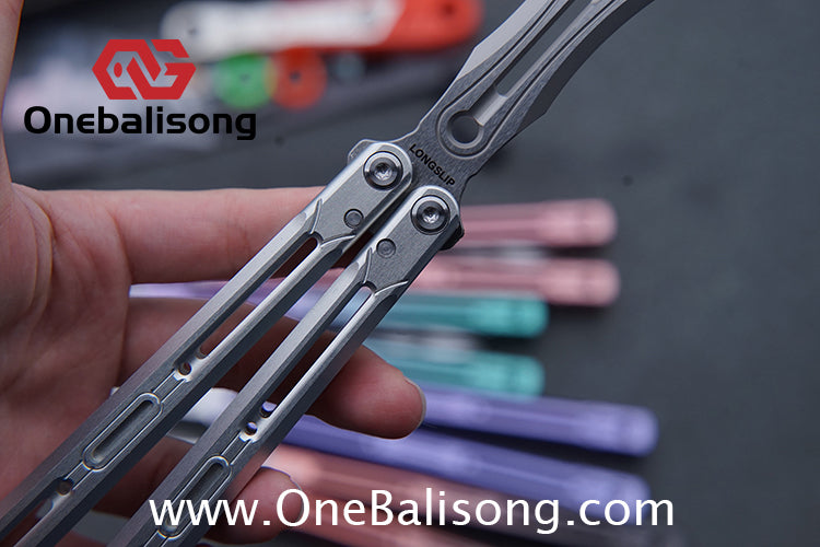 TITUS Aries Original Balisong 7075 Aluminum Alloy Handle 14C28N Stainless Steel Blade Bushing