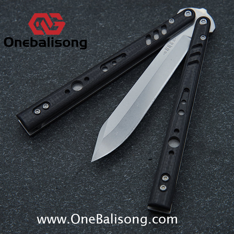 Baliplus BRS REP CLONE Balisong TC4 Titanium Alloy+G10 Patch Bushings Sandwich Structure 9cr18